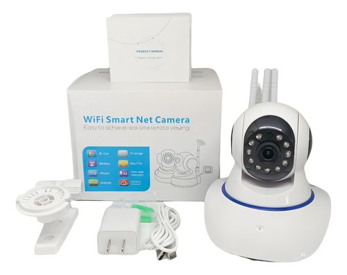Cámara De Visión Nocturna Wi-fi Con Sensor De Movimiento, 3 Antenas Hd, Color Blanco - Imagen 2